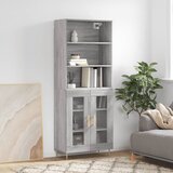 vidaXL Visoka komoda siva sonome 69 5x34x180 cm od konstruiranog drva Cijene