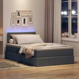  LED krevet za pohranu s madracem Tamnosiva 120 x 190 cm Tkanina | shoptok.hr