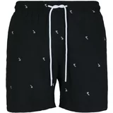 UC Men Black/Palm Embroidered Swim Shorts