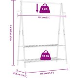  Stalak za odjeću s policama 132x45,5x150,5 cm od bambusa | shoptok.hr