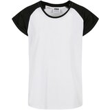 Urban Classics Girls' contrasting raglan T-shirt white/black | Shoptok.si