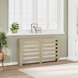 vidaXL Pokrov za radiator sonoma hrast 149x20x82 cm inženirski les Cene