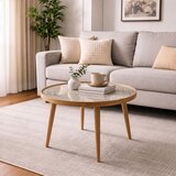 Hanah home klub sto Polen 80, 80 cm, hrast / sivi / mermer | Eponuda.com