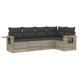 Maison Chic Seti vrtnega pohištva - Vrtna garnitura - Vrtni pohištvo set 5-delna z blazinami siv poli ratan, (21816186) | Shoptok.si