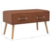 vidaXL Klupa s ladicama 80 cm smeđa od umjetne kože | shoptok.hr