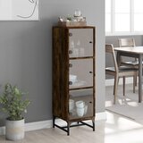  Visoka komoda sa staklenim vratima boja hrasta 35 x 37 x 120 cm | shoptok.hr