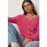 Happiness İstanbul Women's Pink Soft Beard Knitwear Cardigan Cene