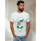 DStreet T-shirt męski z nadrukiem biały | Shoptok.si