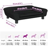  Krevet za pse crni 70 x 48 x 22 cm baršunasti | shoptok.hr