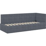 vidaXL Kotna postelja z vzglavjem Temno siva 80 x 200 cm Žamet, (5000069234) | Shoptok.si