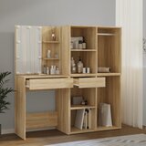  LED toaletni stolić s 2 ormarića boja hrasta sonome drveni | shoptok.hr