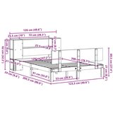  Knjižna postelja brez vzmetnice bela 120x200 cm trdna borovina | Shoptok.si