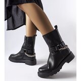 Gemre Black lace-up ankle boots with chain Procopio | Shoptok.si