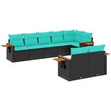  8-dijelni set vrtnih sofa od poliratana s jastucima crni | shoptok.hr