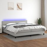 The Living Store Box spring postelja z vzmetnico LED sv. siva 200x200 cm blago - Box Spring Postelja, (21520401) Cene