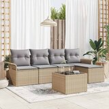 Sjedeća garnitura za vrt 5 kom. Bež poliratan 251 x 117 x 69 cm | shoptok.hr