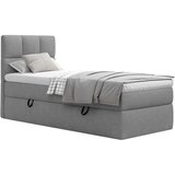MID.YOU POSTELJA Z VZMETNICO 90 cm x 200 cm , les, tekstil, leseni material temno siva | Shoptok.si