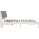 vidaXL Konstrukcija postelje z vzglavjem Svetlo siva 180 x 200 cm | Shoptok.si