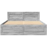 vidaXL Posteljni okvir z vzglavjem siva sonoma 140x200 cm inž. les | Shoptok.si