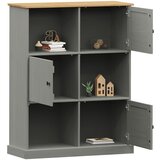 Maison Chic Regal za knjige VIGO sivi 90x35x114,5 cm od masivne borovine | Eponuda.com