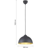 Mömax viseča Svetilka Jimmy, Črna, Zlata, Ø Ca. 30 Cm, 60 W | Shoptok.si