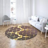 Okrugli tepih sa gumenom podlogom 160x160cm - 3D kocke ljubičasto-zlatni, TG-1063 Cene