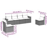  6-dijelni set vrtnih sofa s jastucima crni od poliratana | shoptok.hr