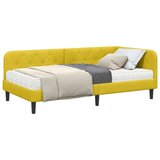 vidaXL Kotna postelja z vzmetnico Rumena 100 x 200 cm Žamet | Shoptok.si