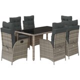  7-dijelni vrtni blagovaonski set sivi od poliratana | shoptok.hr