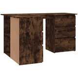  Kotna pisalna miza dimljeni hrast 145x100x76 cm konstruiran les, (20640783) | Shoptok.si