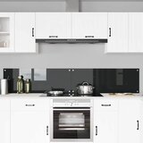  Kuhinjski zid 2 pcs Crna 110 x 40 cm Staklo otporno na udarce | shoptok.hr