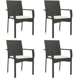  5-dijelni vrtni blagovaonski set s jastucima od poliratana crni | shoptok.hr