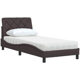 Krevet s madracem tamnosmeđi 80x200 cm od tkanine | Eponuda.com