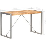  Blagovaonski stol od grubog masivnog drva manga 120x60x75 cm - Siva 120 x 60 x 75 cm 1 Grubo masivno drvo manga | shoptok.hr