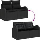 vidaXL set od 11 komada vrtnih kauča s jastučićima crni poli ratan | shoptok.hr