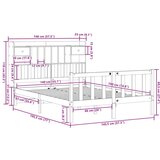 vidaXL Krevet s regalom za knjige bez madraca 140x190 cm od borovine | shoptok.hr