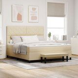 vidaXL Box Spring Krevet s Madracem &amp Klupom Krem 180x200 cm Tkanina | shoptok.hr