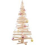 vidaXL Božićna drvca s stalakom Prirodna 150 cm Masivna borovina | shoptok.hr