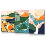 Wallity UV-946 - 45 x 65 multicolor decorative tempered glass painting (3 pieces) | Eponuda.com