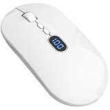 INF Brezžična miška USB Bluetooth z digitalnim zaslonom - 2.4G + Bluetooth White, (5000091389) | Shoptok.si