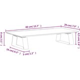  Stalak za monitor crni 40x20x8 cm kaljeno staklo i metal | shoptok.hr