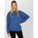 Fashion Hunters Basic dark blue oversize sweatshirt Cene