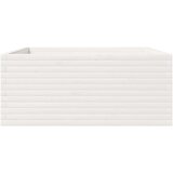  Vrtno cvetlično korito belo 110x110x49,5 cm trdna borovina | Shoptok.si