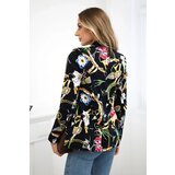 Turecki Printed cotton jacket with a button black+camel | Shoptok.si