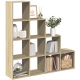 vidaXL Pregrada s knjižno omaro 4-nads. sonoma hrast 131,5x29x131,5 cm | Shoptok.si