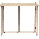 vidaXL Zložljiva vrtna miza Beige 90x51x75 cm Poly Rattan | Shoptok.si