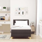 Postelja s pomičnim dnom z vzmetnico temno rjava 80x200 cm tkanina, (22083521) | Shoptok.si