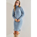 Bianco Lucci Women's Hair Braided Turtleneck Knitwear Dress Cijene