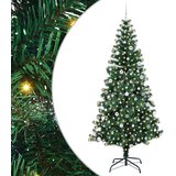vidaXL Umjetna preddekorirana božićna jelka Zelena 240cm PVC in kovina | Shoptok.si