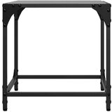 vidaXL Klubska mizica s črno stekleno površino 40x40x40 cm jeklo | Shoptok.si